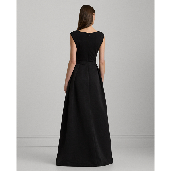 Faille-Jersey-Abendkleid mit G&uuml;rtel Lauren Petite in Schwarz 5
