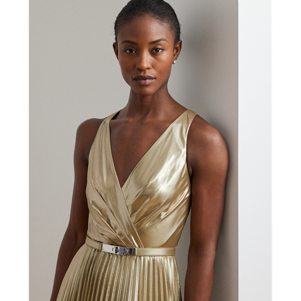 ラルフローレン★Belted llic Chiffon Surplice Gown Lauren Ralph Lauren Women's Belted Metallic Chiffon Surplice