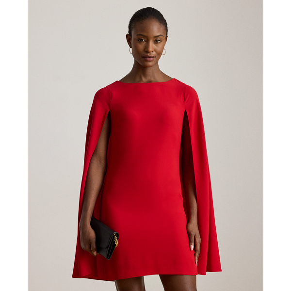 Cape Georgette Cocktail Dress