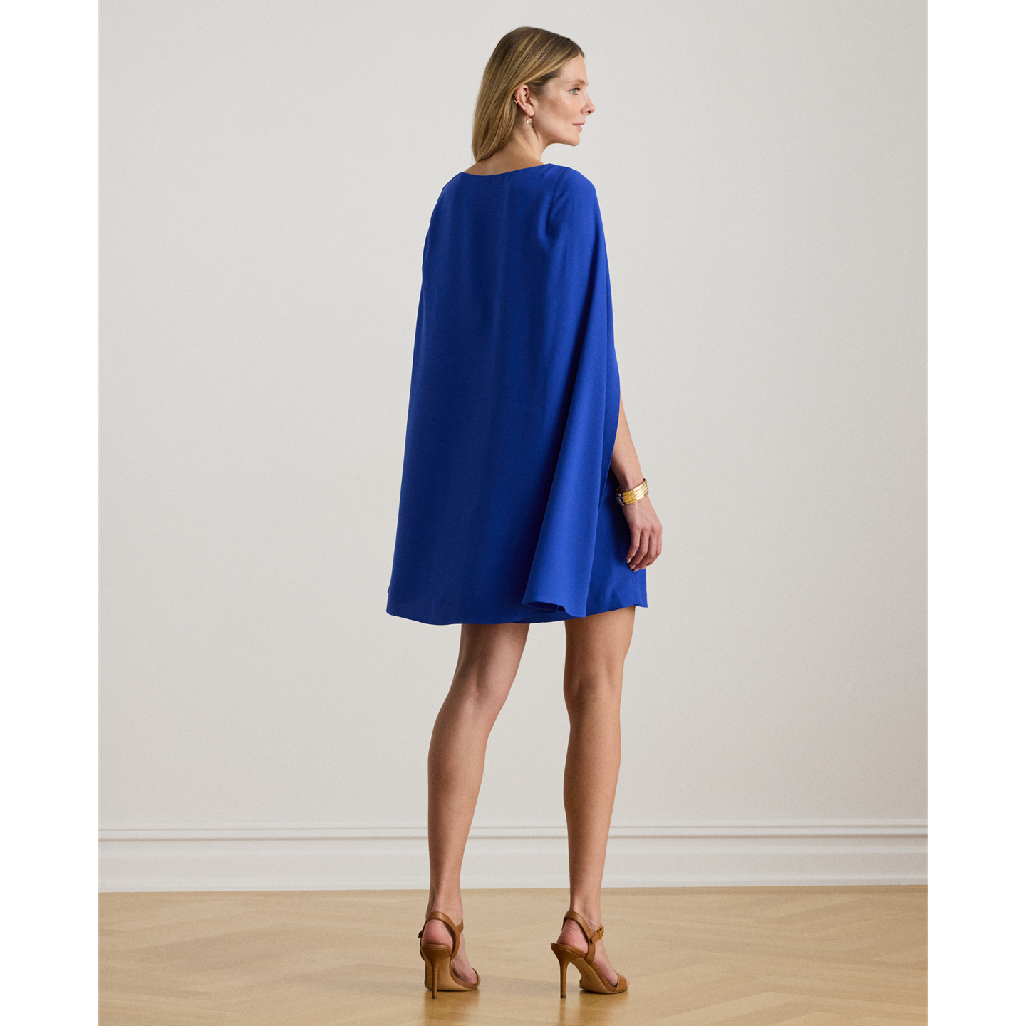 Женское платье Ralph Lauren Cape Georgette Cocktail, цвет: Королевский синий — фото 2