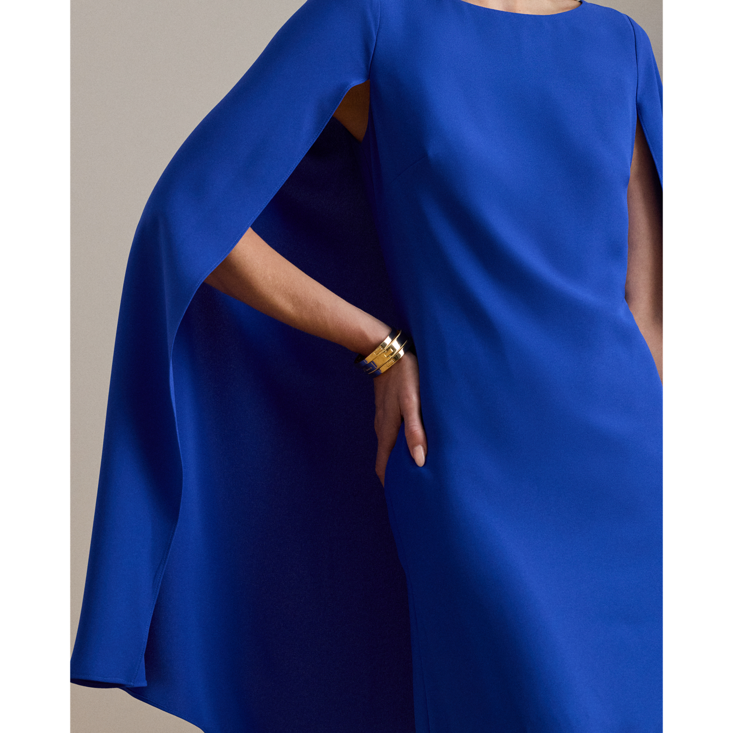 Женское платье Ralph Lauren Cape Georgette Cocktail, цвет: Королевский синий — фото 3