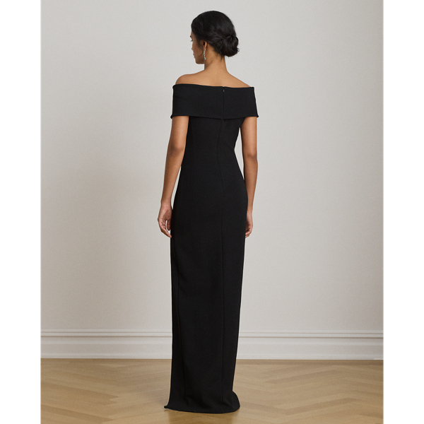 Black Faille Off-the-Shoulder Gown Lauren Petite 5