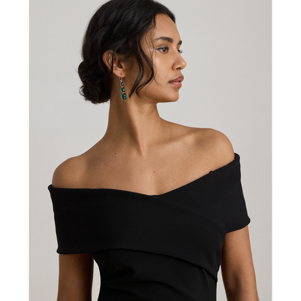 Black Faille Off-the-Shoulder Gown Lauren Petite 6