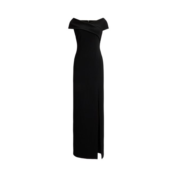 Black Faille Off-the-Shoulder Gown Lauren Petite 2