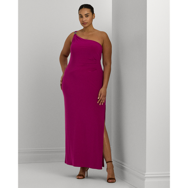 Jersey One-Shoulder Gown