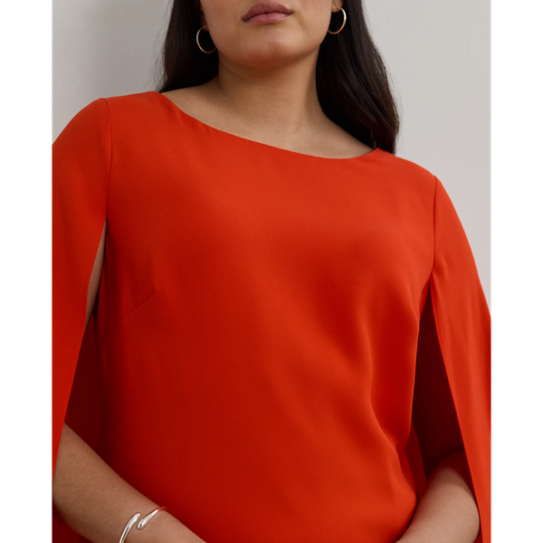 Cape Georgette Cocktail Dress