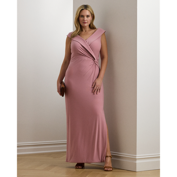 Robe de soirée jersey épaules dégagées