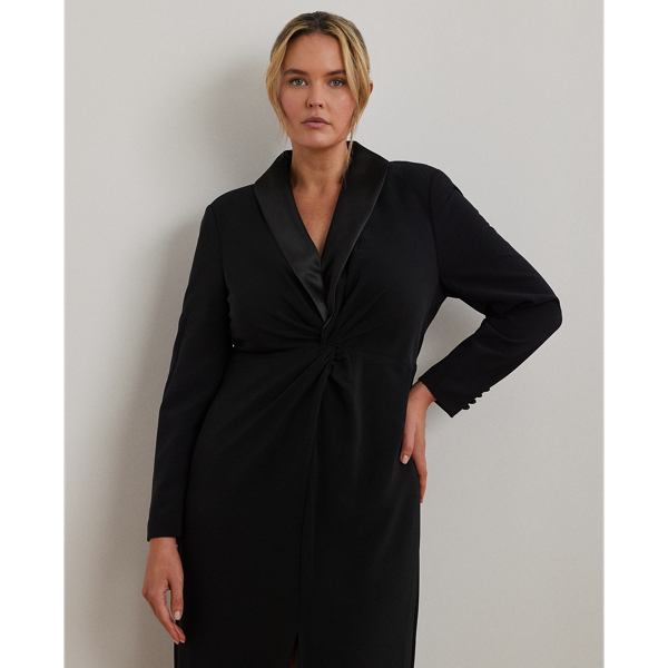 Crepe Long-Sleeve Gown