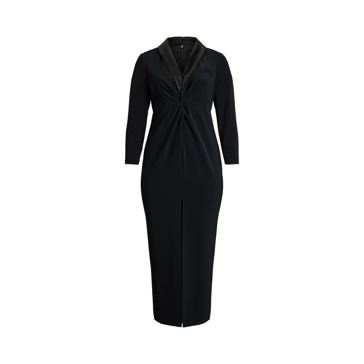 Crepe Long-Sleeve Gown