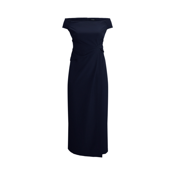 Schulterfreies Crêpe-Abendkleid
