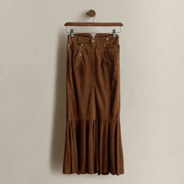 2006 Ruffled Suede Skirt - Size 2