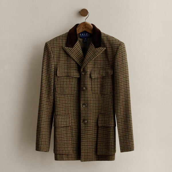 Multi c. 1996 Houndstooth Wool Jacket - Size 8 Ralph Lauren Vintage 1