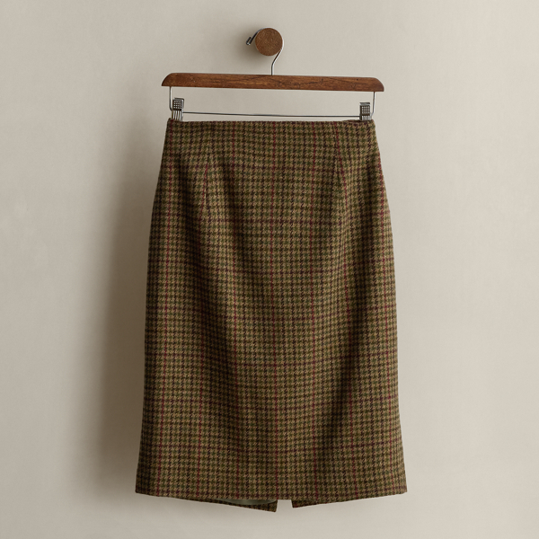 c. 1996 Houndstooth Wool Skirt - Size 8