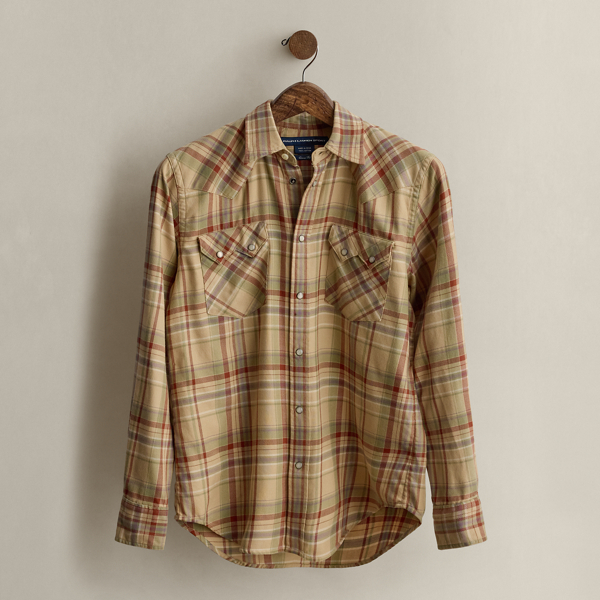 Multi c. 1995 Plaid Western Shirt - Size 6 Ralph Lauren Vintage 1