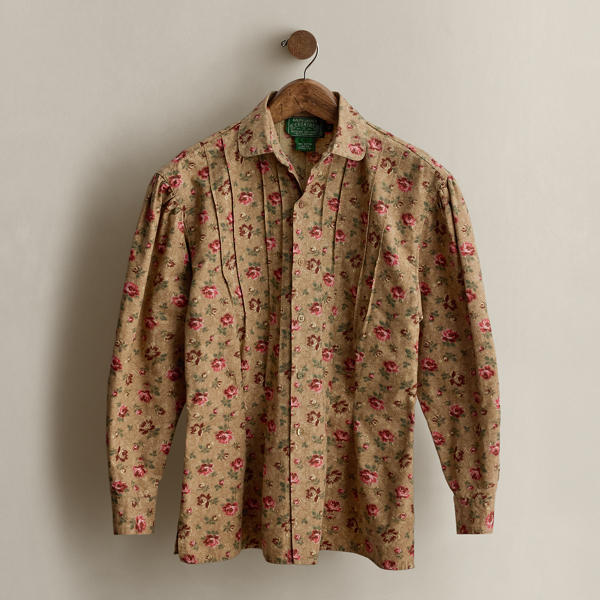 c. 1990 Floral Pintucked Shirt - Size 6