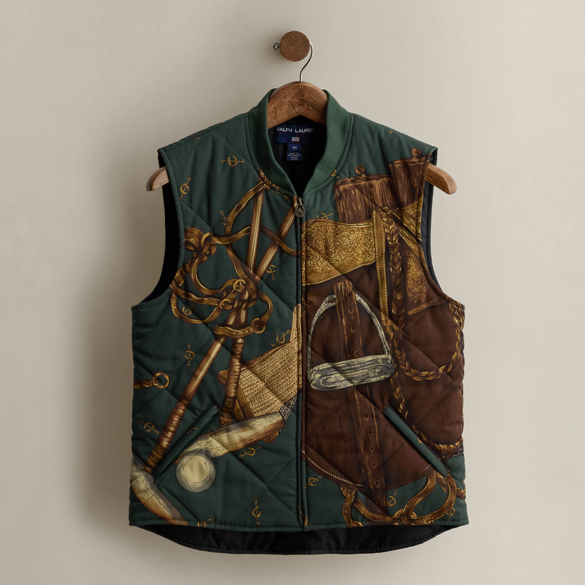 1994 Riding-Motif Quilted Vest - Size M