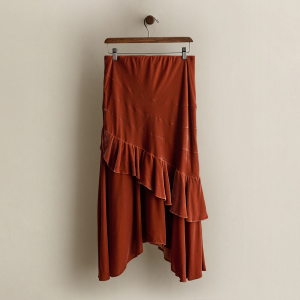 c. 2007 Ruffled Velvet Skirt - Size 8
