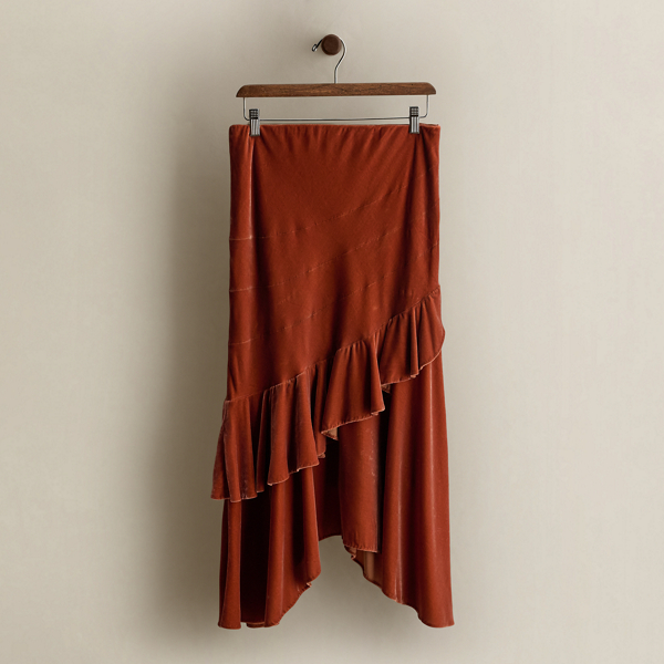 c. 2007 Ruffled Velvet Skirt - Size 8