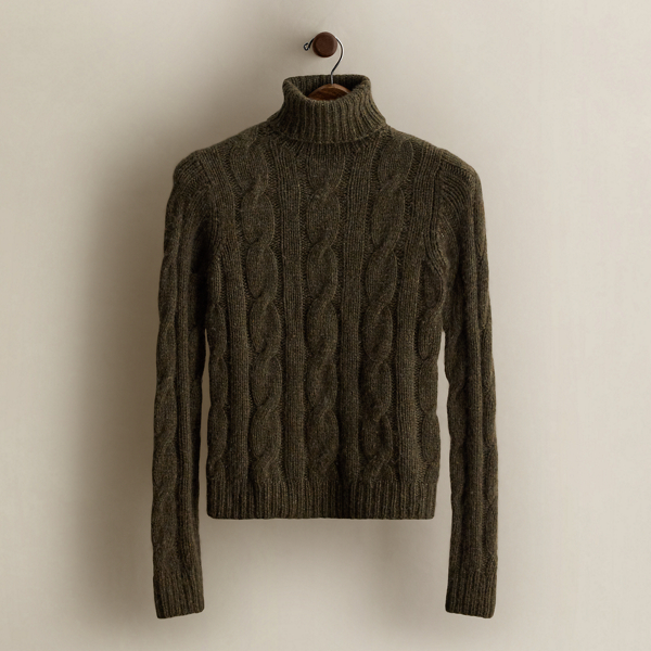 2005 Hand-Knit Cable Turtleneck - Size S