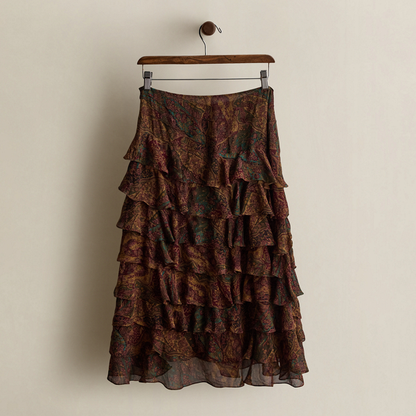 c. 2008 Paisley Ruffled Skirt - Size 4