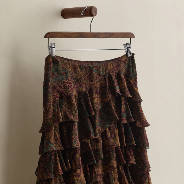 c. 2008 Paisley Ruffled Skirt - Size 4