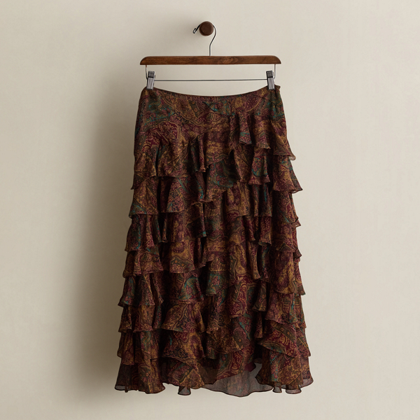 c. 2008 Paisley Ruffled Skirt - Size 4