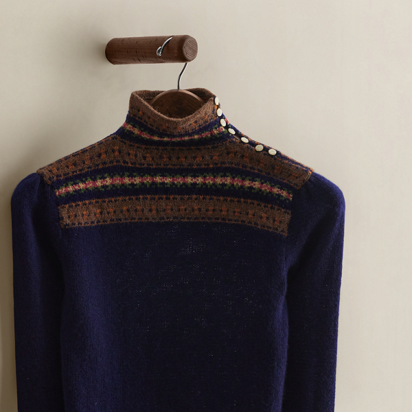 Patterned Mockneck Sweater - Size S