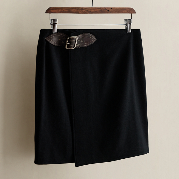 c. 2008 Buckle-Trim Wrap Skirt - Size 6