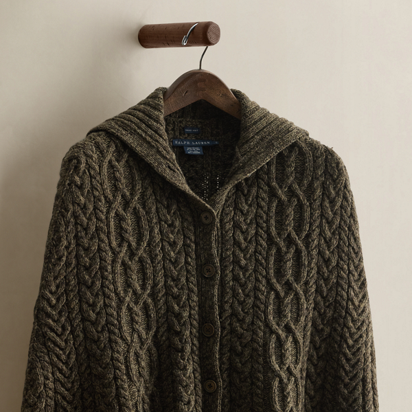 c. 2008 Aran-Knit Poncho - Size S