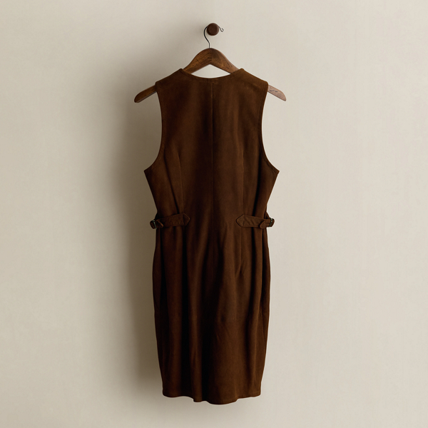 c. 1985 Suede Shift Dress - Size 8