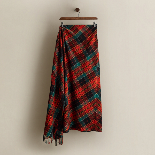 2004 Fringe-Trim Plaid Skirt - Size 6