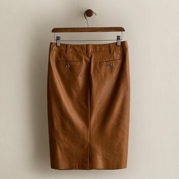 c. 2007 Leather Pencil Skirt - Size 4