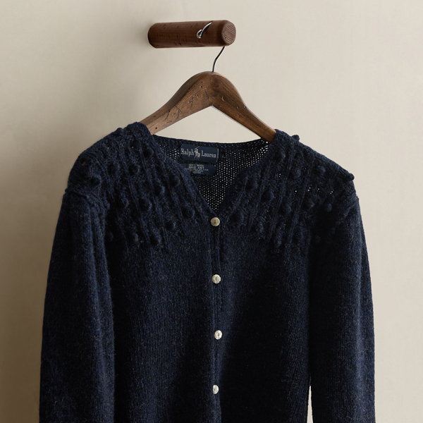 1979 Hand-Knit Wool Cardigan - Size L