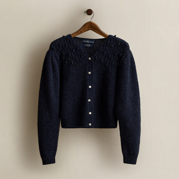 1979 Hand-Knit Wool Cardigan - Size L