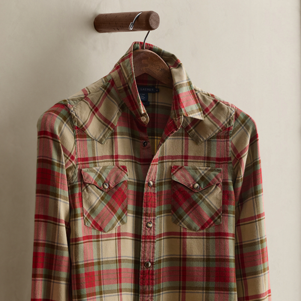 c. 2008 Plaid Western Shirt - Size 8