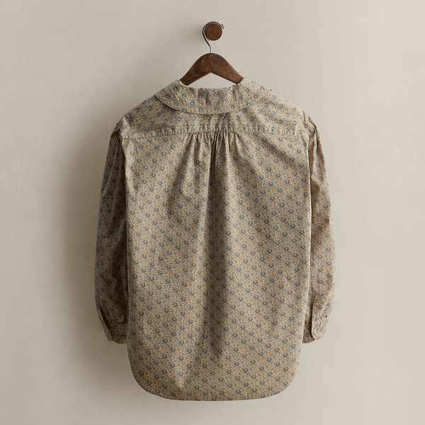 c. 1990 Floral Cotton Shirt - Size 12