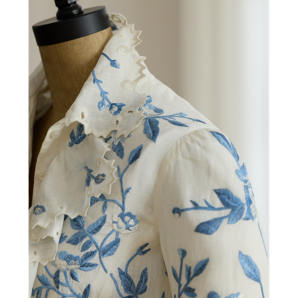 2006 Embroidered Linen Jacket - Size 4