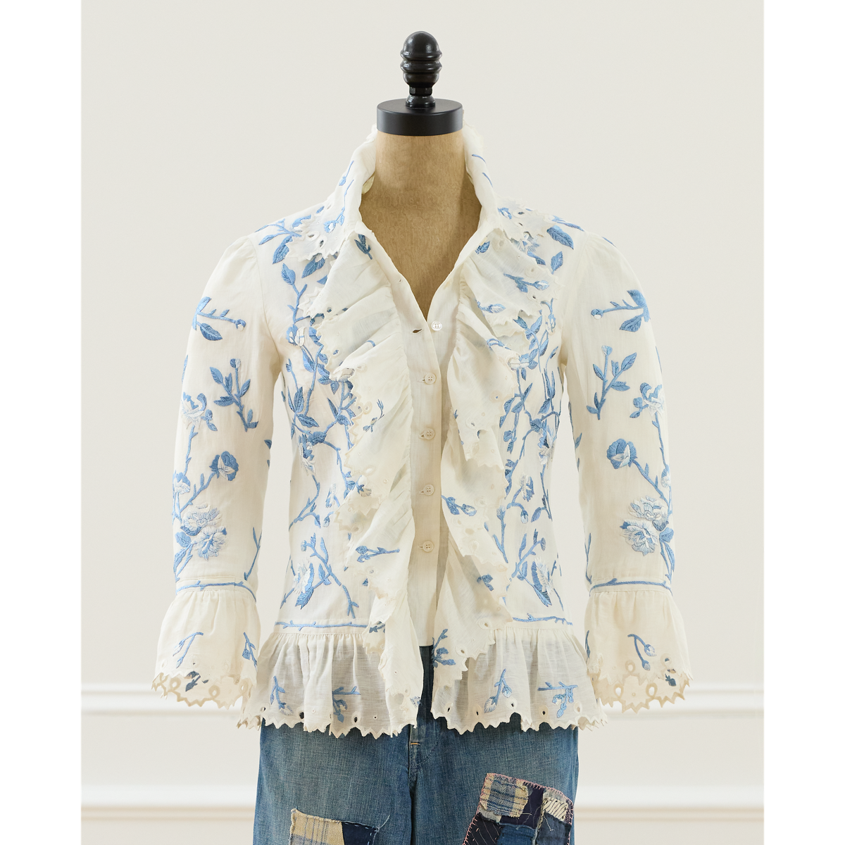 Polo by Ralph Lauren ジャケット 160 アイボリー 2006 Embroidered Linen Jacket - Size 4