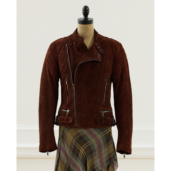 Brown 2003 Garrett Goat-Suede Jacket - Size 6 Ralph Lauren Vintage 8
