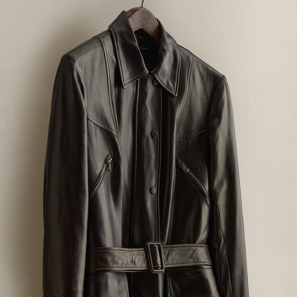 Black c. 2005 Lambskin Trench Coat - Size 10 Ralph Lauren Vintage 3