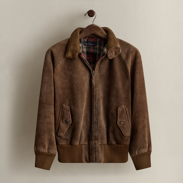 c. 1980s Suede Bomber Jacket - Size 10