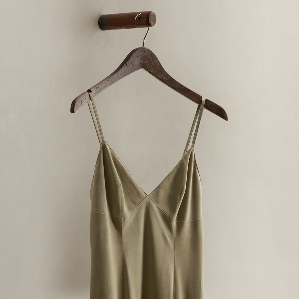 Tan 2012 Leather Slip Dress - Size 4 Ralph Lauren Vintage 3