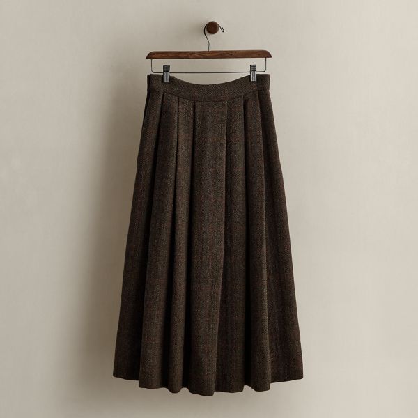 1985 Herringbone Tweed Skirt - Size 8