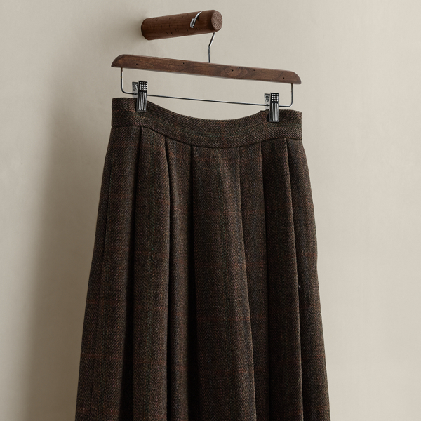 1985 Herringbone Tweed Skirt - Size 8