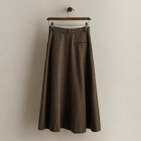 c. 1980s Houndstooth Wool Skirt - Size 6