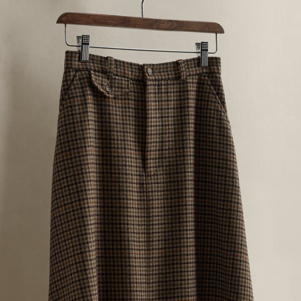 c. 1980s Houndstooth Wool Skirt - Size 6
