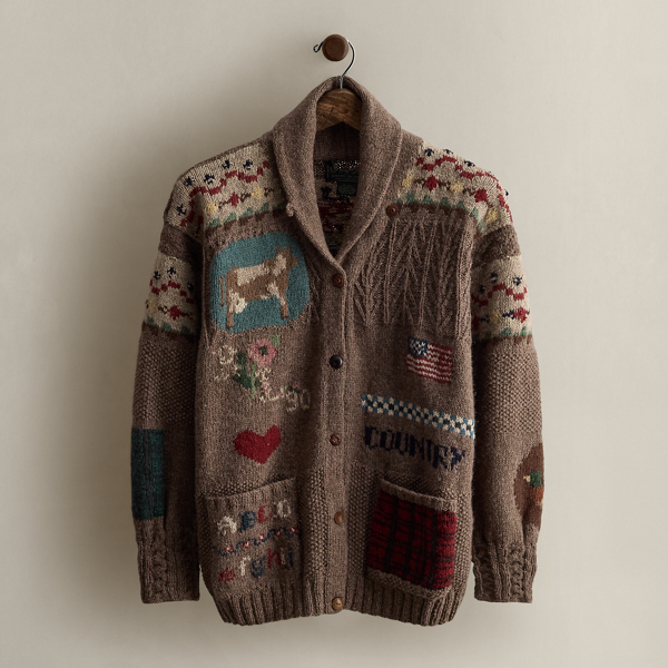 c. 1990 Wool Shawl Cardigan - Size M