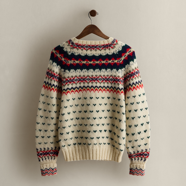 1983 Patterned Wool Sweater - Size M