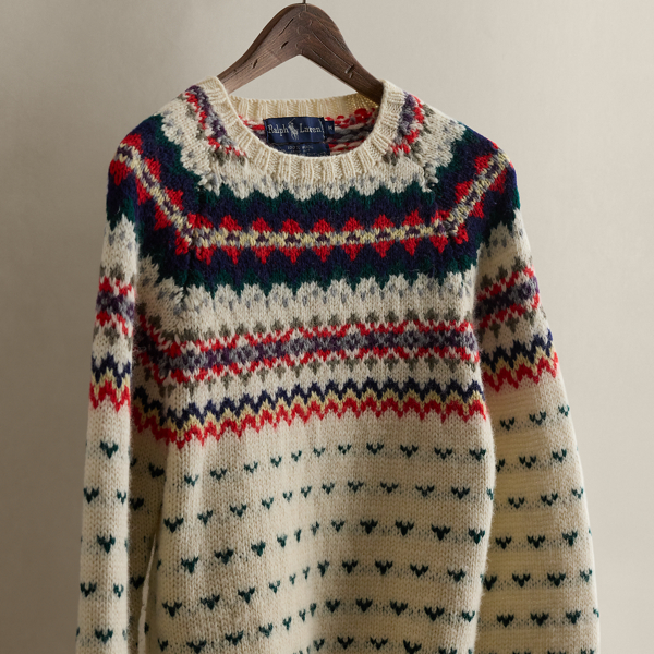 1983 Patterned Wool Sweater - Size M