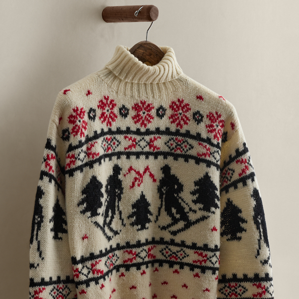 c. 1980s Patterned Turtleneck - Size L